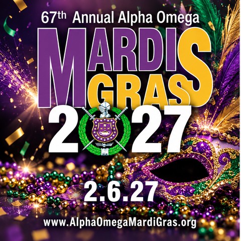67th Annual Alpha Omega Mardi Gras 2027 — February 6, 2027